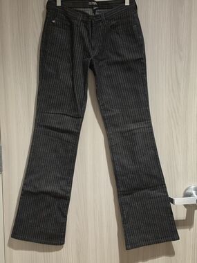 Women’s Black Pinstripe Jeans - Classic Flare